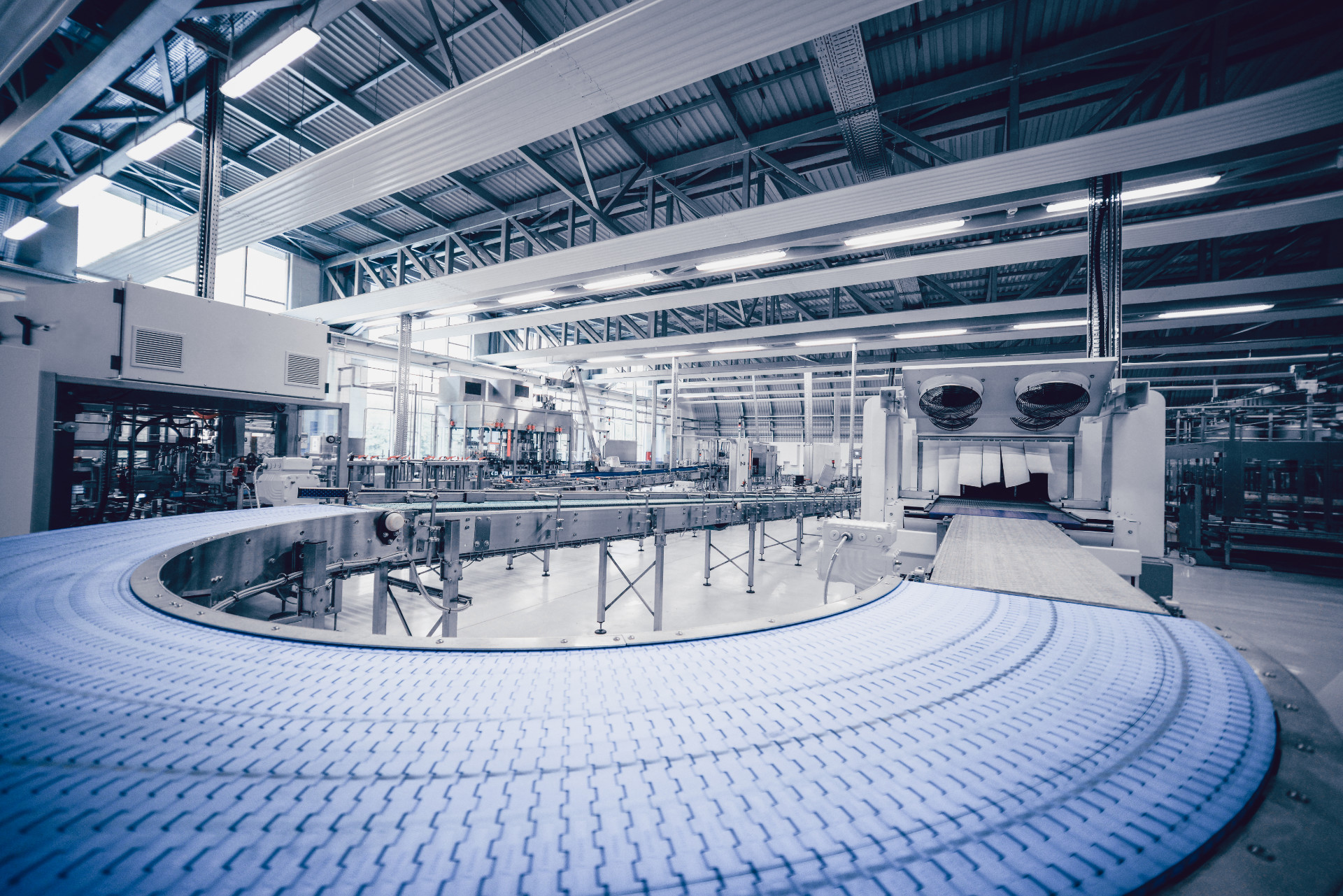 Production Line and Machines in Water Bottling Factory